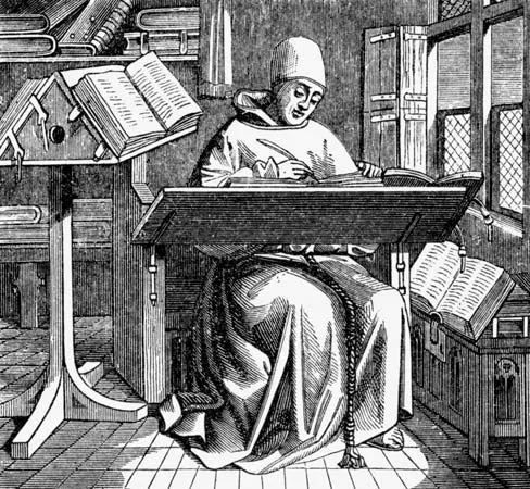 Monk Copying Manuscript